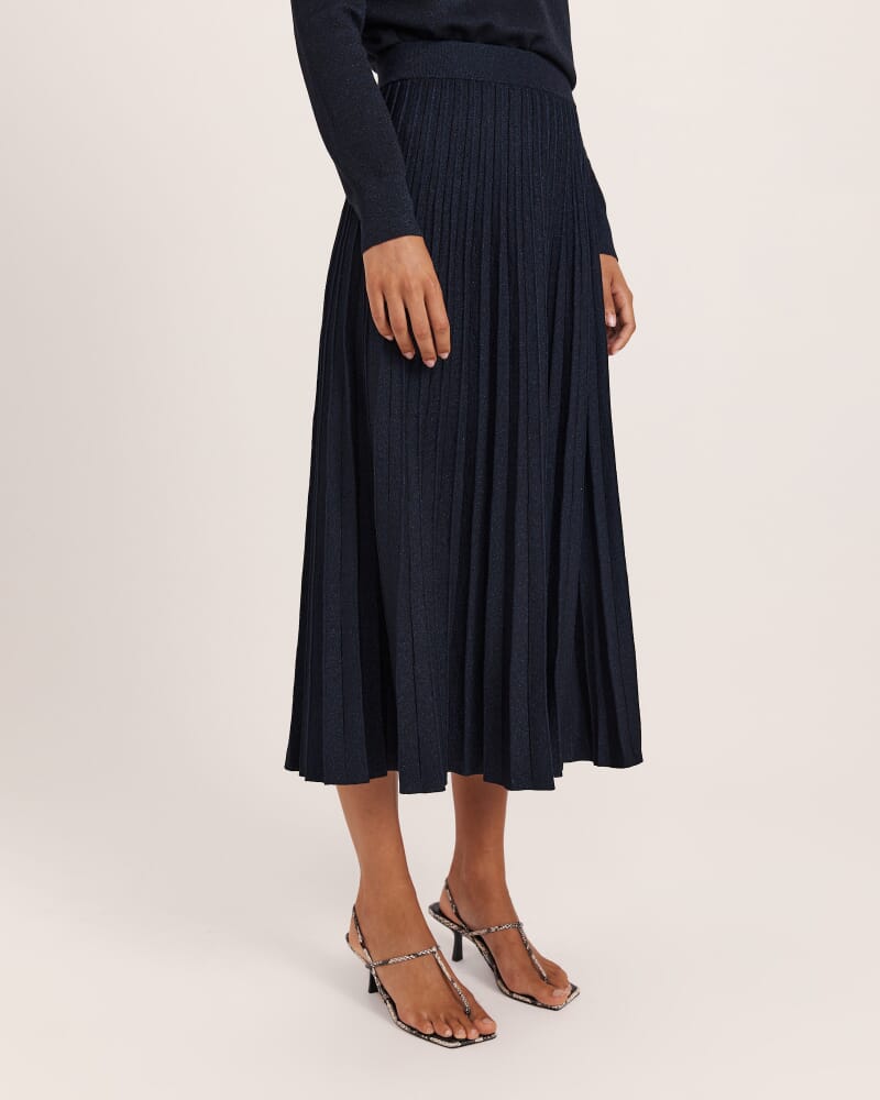 Mariya Sparkling Knit Skirt in FRENCH NAVY