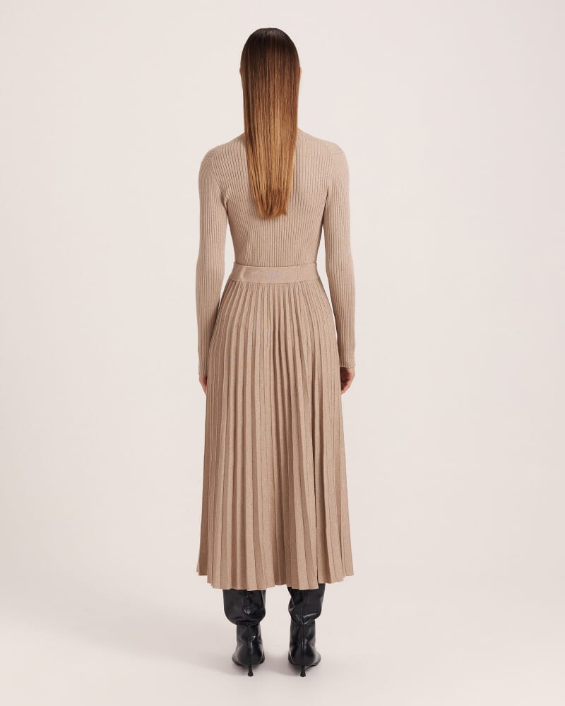 Mariya Sparkling Knit Skirt in GOLD