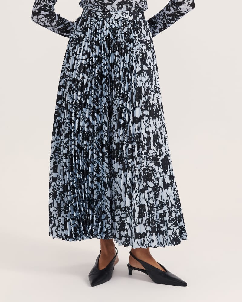 Truffle Pleated Midi Skirt in MULTI