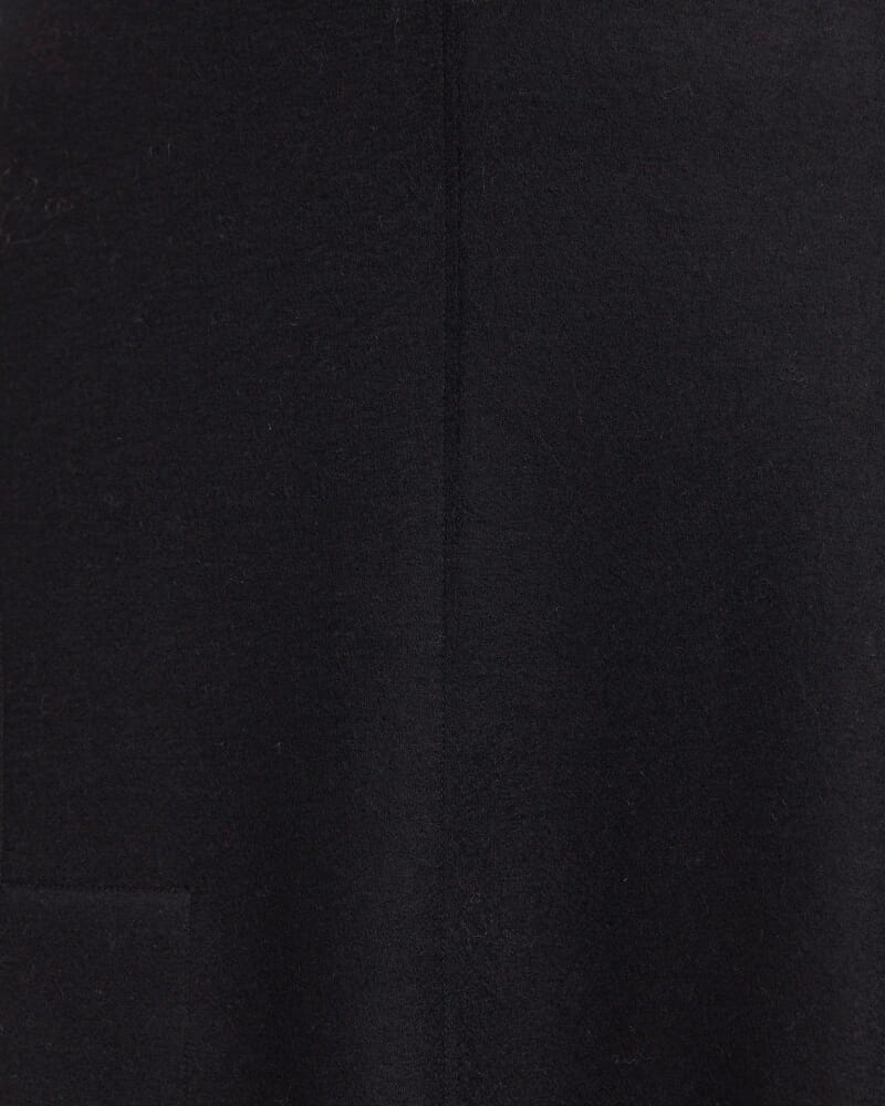 Karla Wool Panel Midi Skirt in BLACK