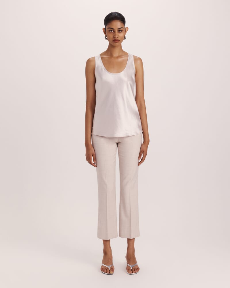 Ivana Crinkle Bias Tank in CHAMPAGNE