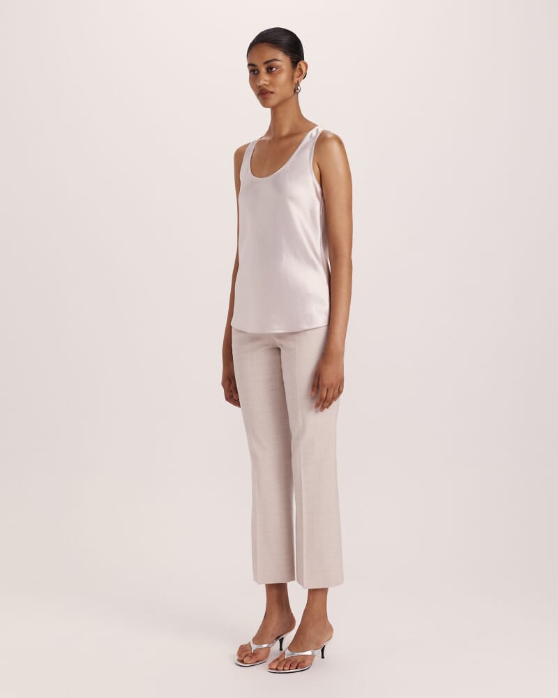 Ivana Crinkle Bias Tank in CHAMPAGNE