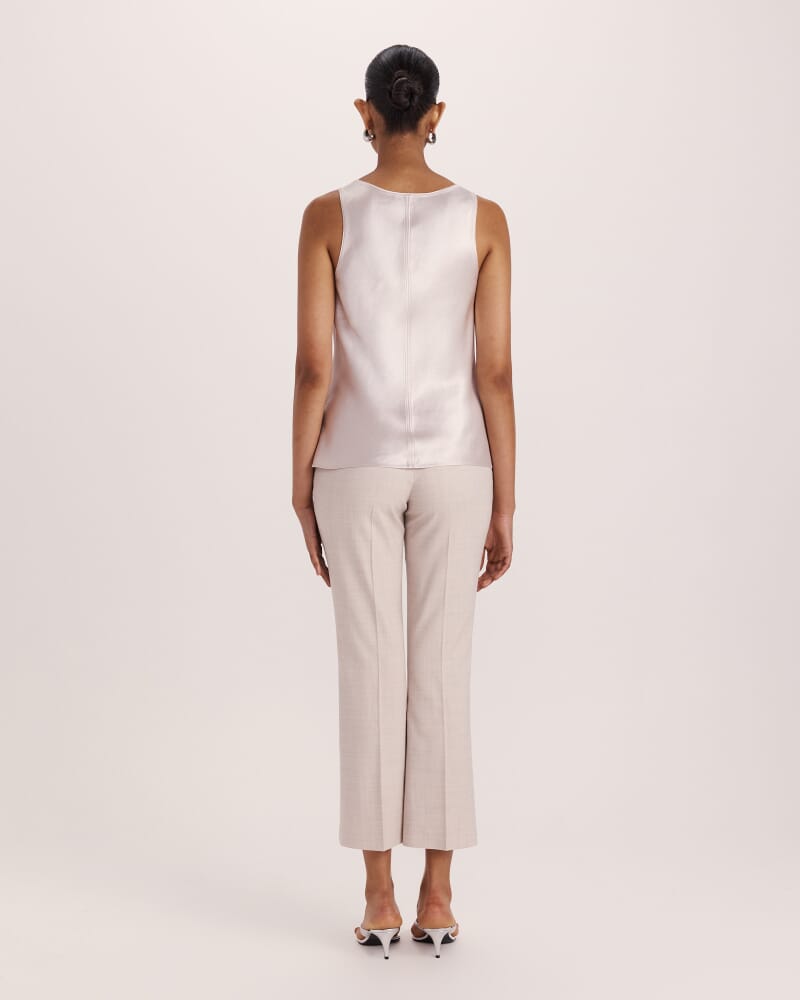 Ivana Crinkle Bias Tank in CHAMPAGNE