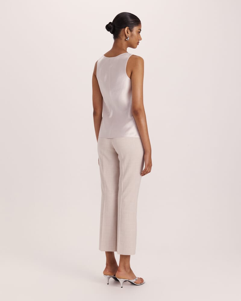 Ivana Crinkle Bias Tank in CHAMPAGNE