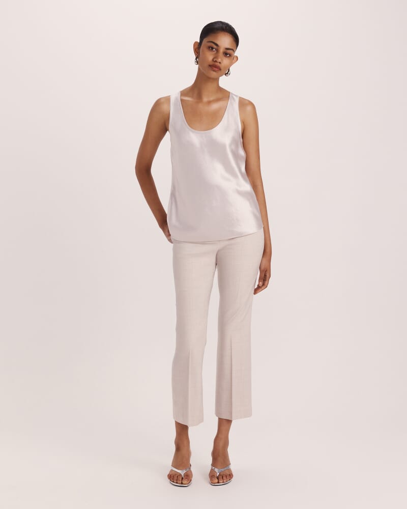 Ivana Crinkle Bias Tank in CHAMPAGNE