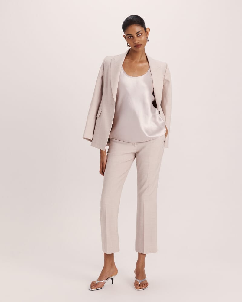 Ivana Crinkle Bias Tank in CHAMPAGNE