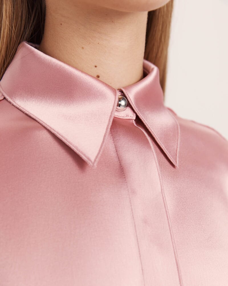 Sallee Satin Shirt in BLUSH