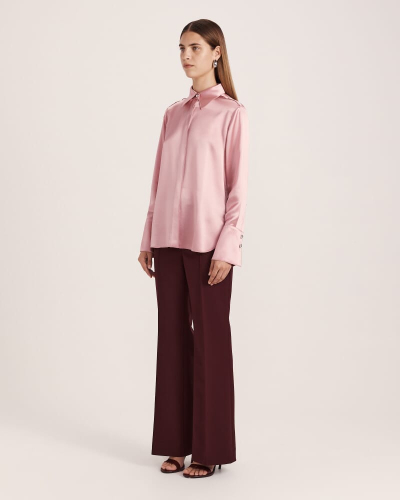 Sallee Satin Shirt in BLUSH