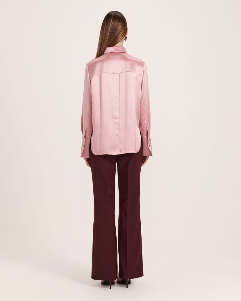 Sallee Satin Shirt in BLUSH