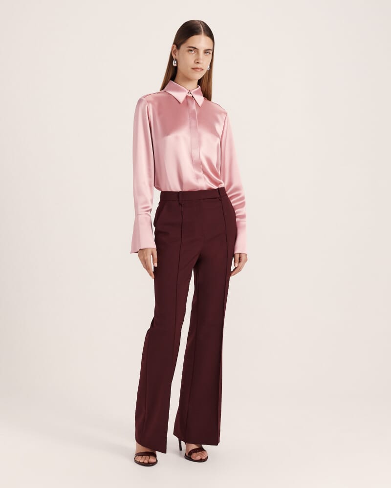 Sallee Satin Shirt in BLUSH