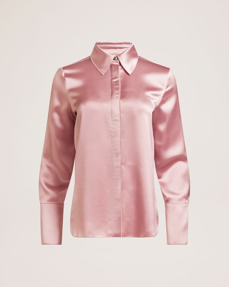 Sallee Satin Shirt in BLUSH