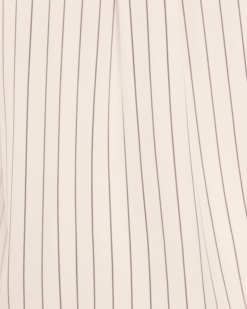Polly Pinstripe Silk Shirt in CREME