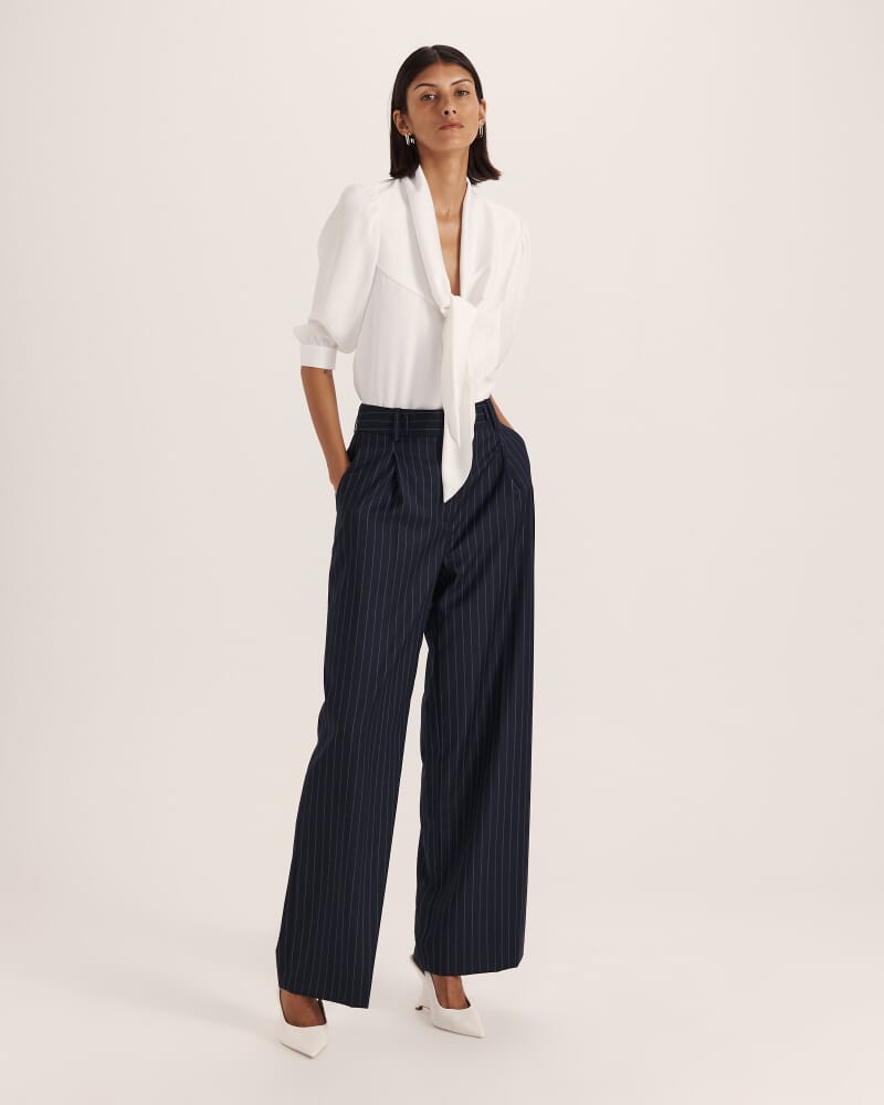 Tina Tie Front Blouse in OFF WHITE