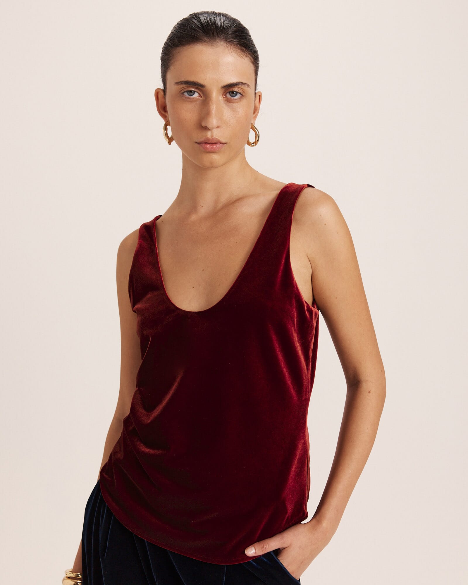 Lea Velvet Bias Tank