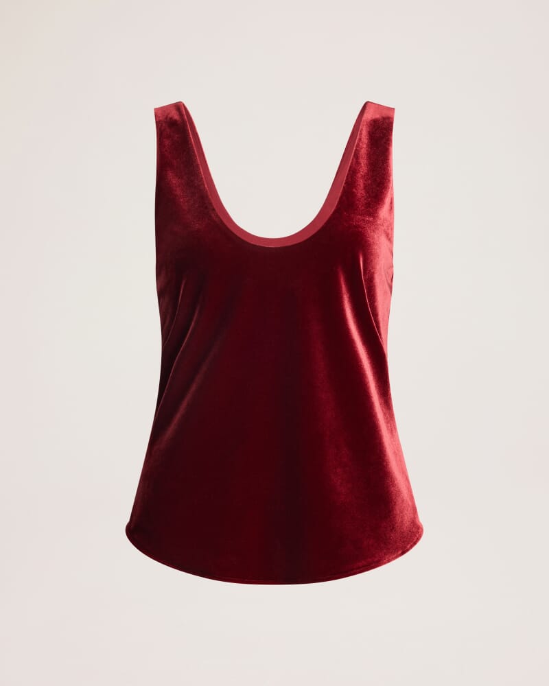 Lea Velvet Bias Tank in GARNET