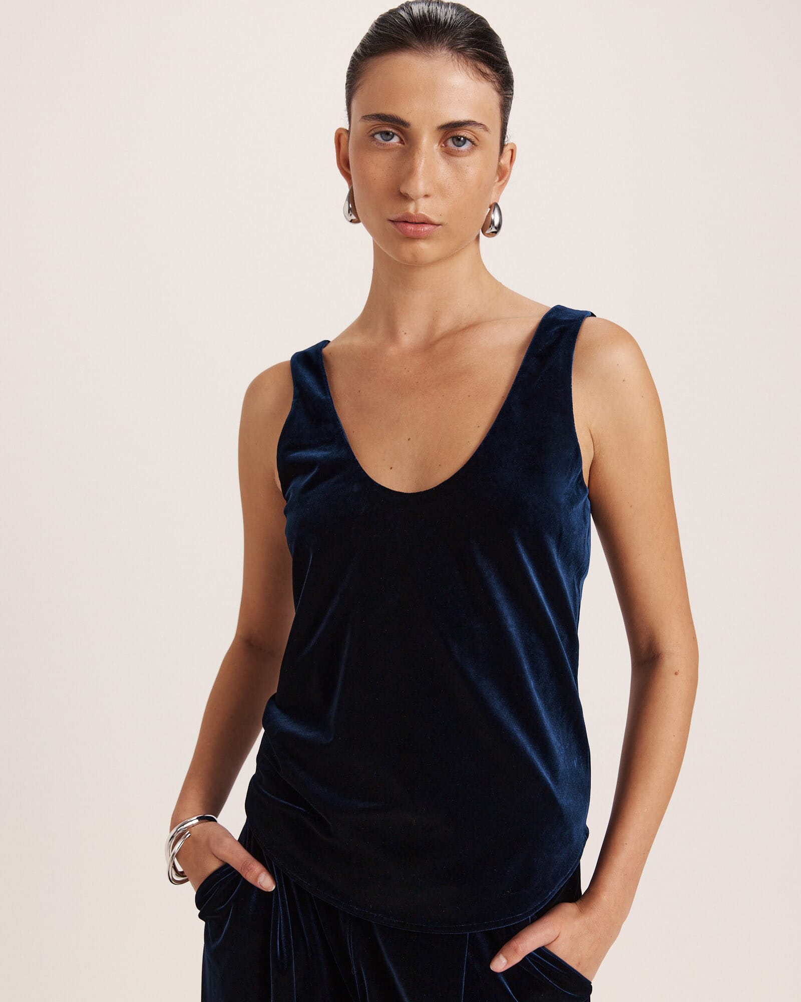 Lea Velvet Bias Tank