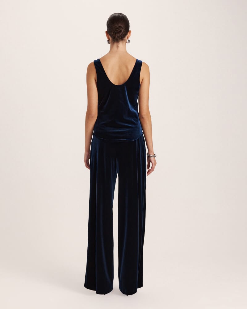 Lea Velvet Bias Tank in ROYAL BLUE