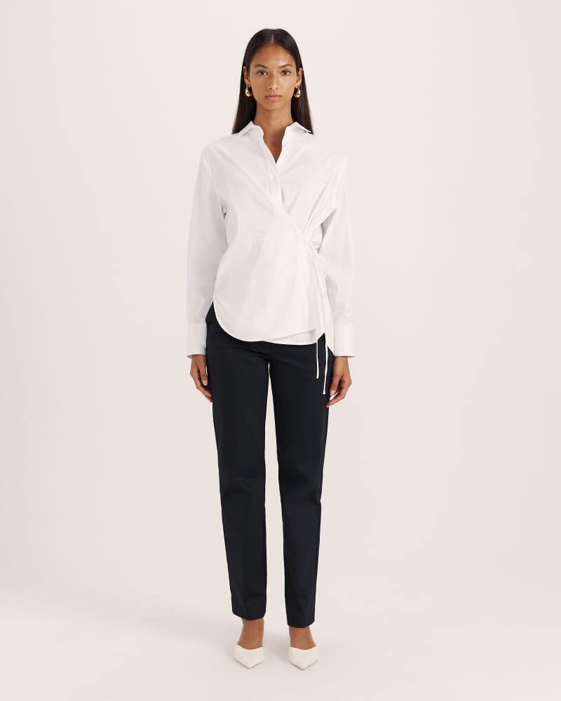 Piper Side Tie Shirt in WHITE
