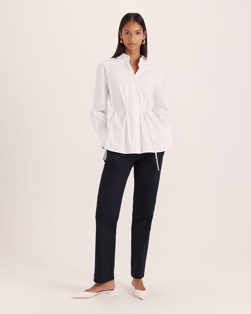 Piper Side Tie Shirt in WHITE
