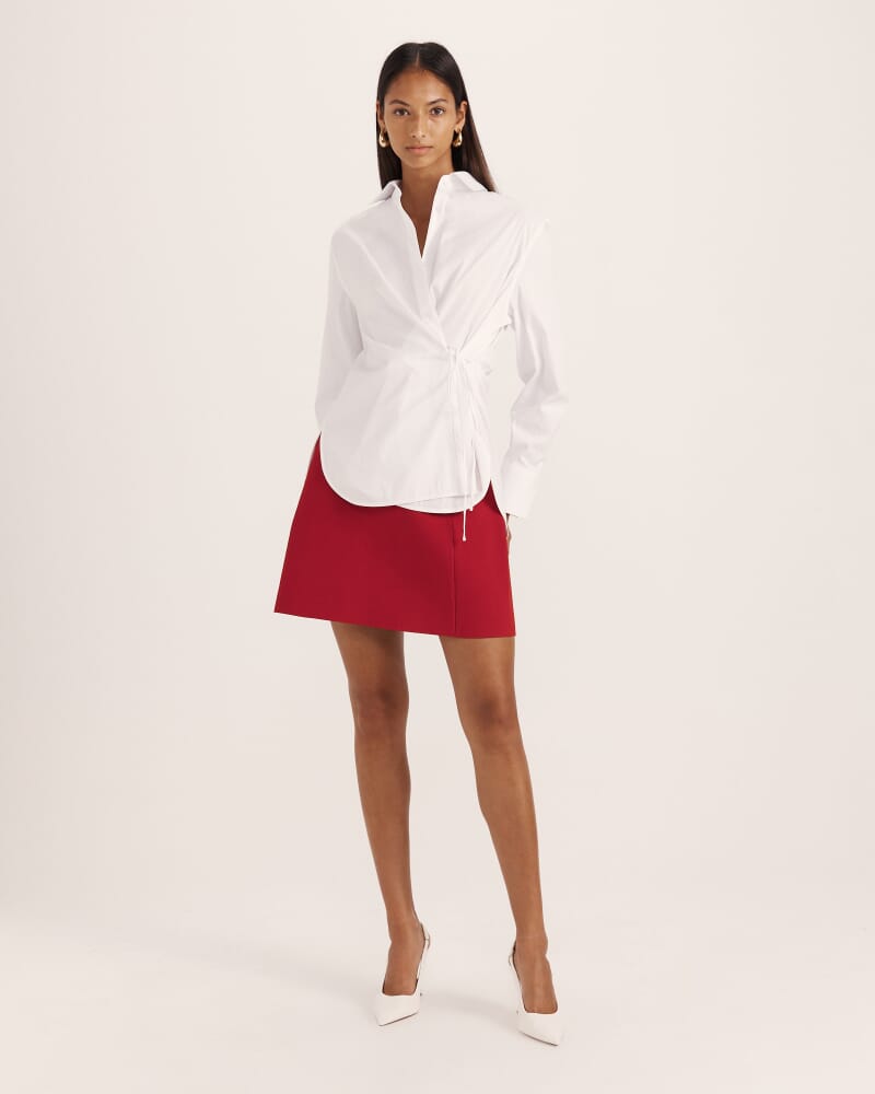 Piper Side Tie Shirt in WHITE