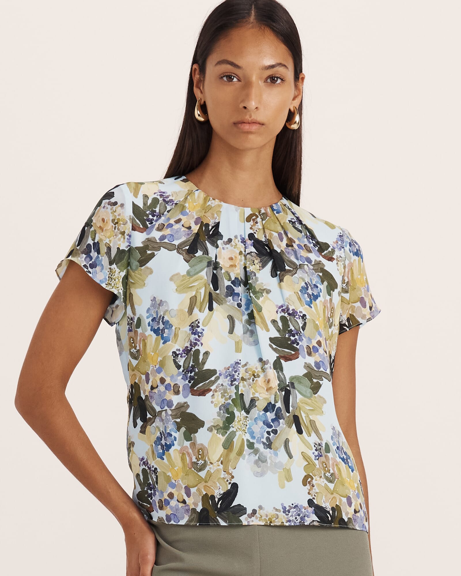 Grove Silk Tuck Detail Top