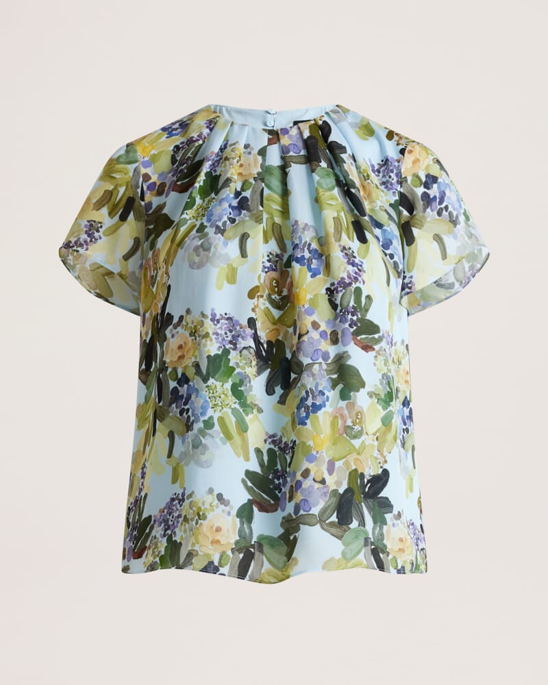 Grove Silk Tuck Detail Top in MULTI