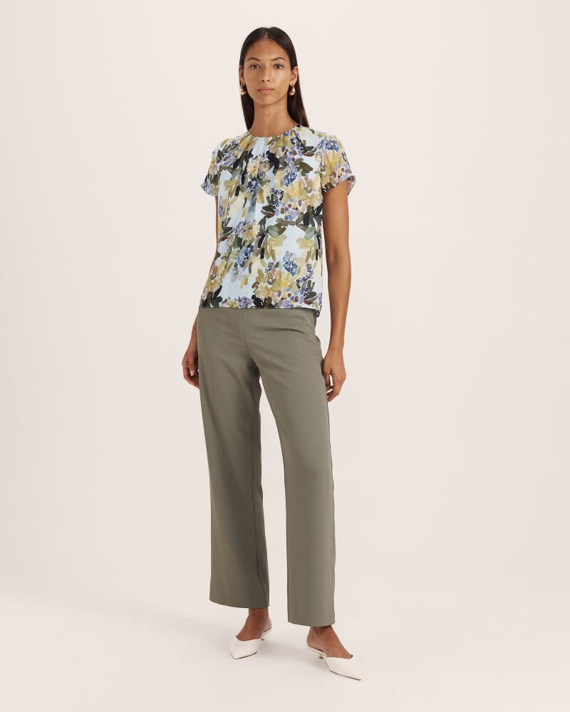 Grove Silk Tuck Detail Top in MULTI