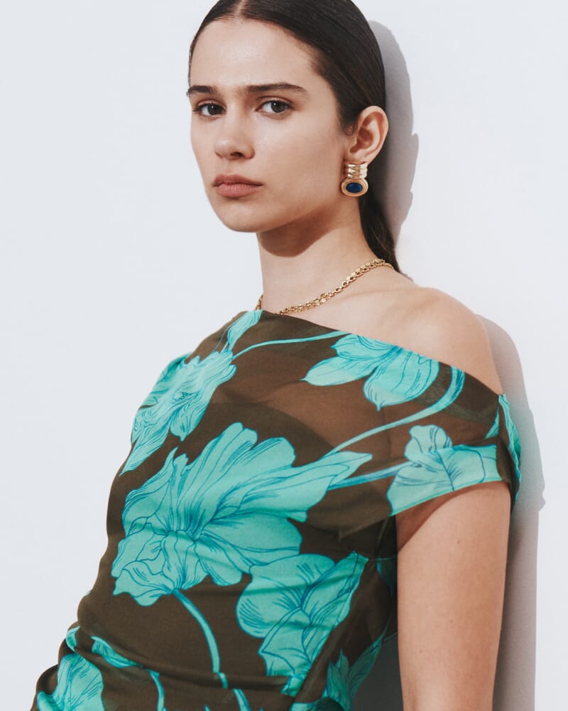 Verdisa Silk Off Shoulder Top in MULTI