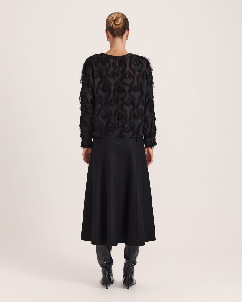 Aurelia Textured Top in BLACK