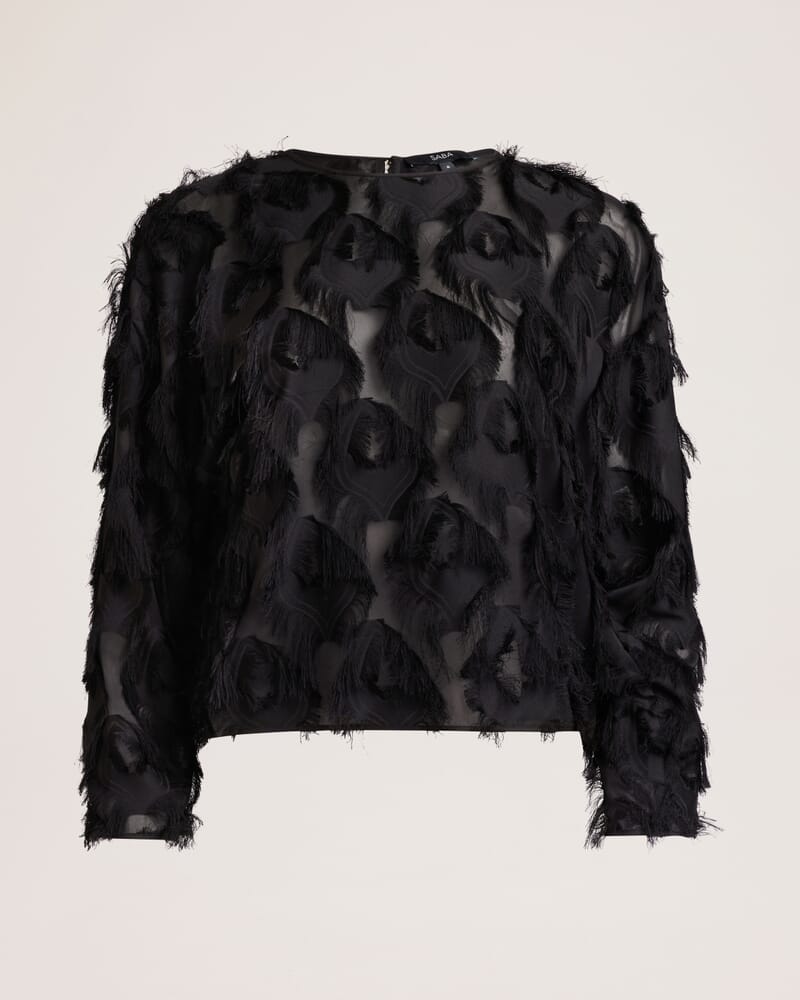 Aurelia Textured Top in BLACK